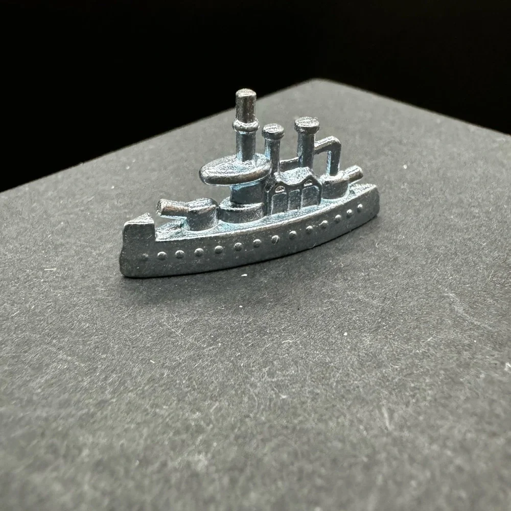 Miniature Monopoly Battleship Game Replacement Silver Ship Figurine